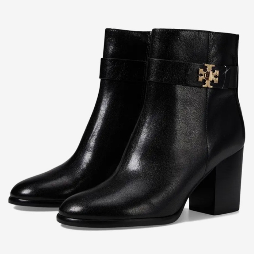 NWB TORY BURCH T-LOCK PERFECT BLACK Ankle Boots with Dust Bag Size 8